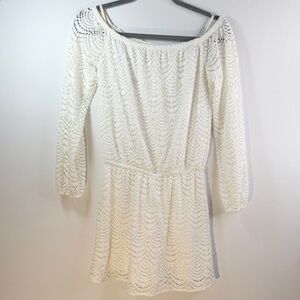 Lilly Pulitzer White / Light Cream Lace Off‎ Shoulder Romper XS Lined Bridal